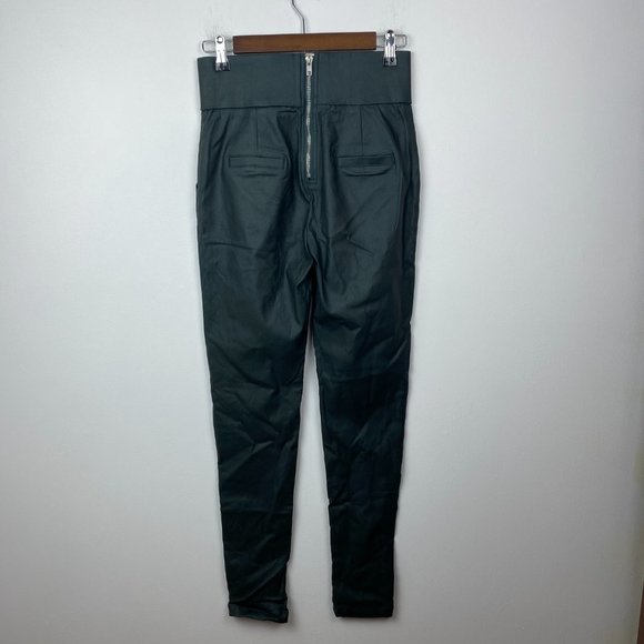 Asilio DARK GREEN On The Run Faux Leather Pant - Picture 5 of 5